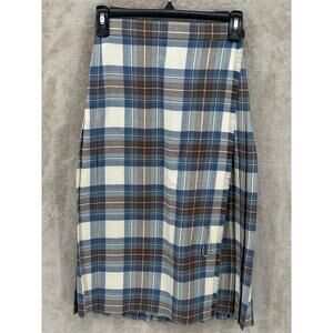 Vintage Loch Linnhie Skirt Womens US‎ 4 Blue Tartan Plaid Wool British Academia